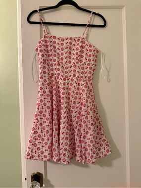 White and pink Floral Sundress - Sleeveless Spaghetti Strap, size small. NWT